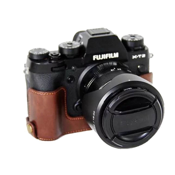 FujiFilm XT2 XT3 XS10 후지 X-T2 X-T3 X-S10 카메라 하프 전문 하단 커버 새로운 Pu 가죽 카메라 케이스 하프 가방